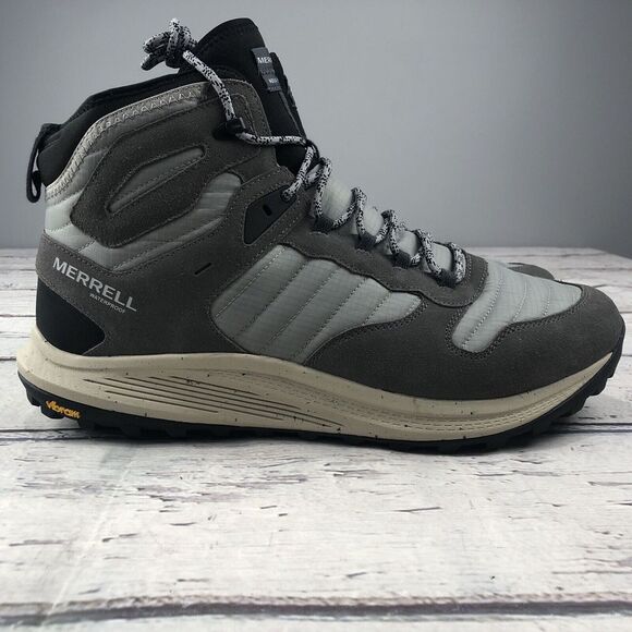 Merrell Men's Nova 3 Thermo Mid WP‎ US 15 M Grey Suede & Nylon Hiking Boots New - Picture 1 of 11